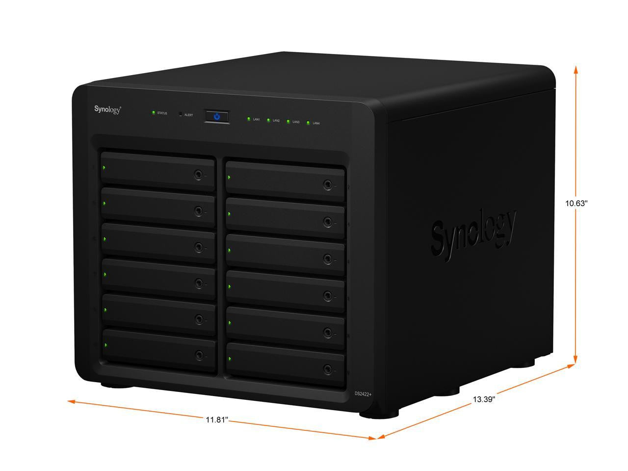 Synology DS2422+ Quad Core 2.2Ghz 12-Bay NAS with 8GB RAM and 192TB (12 x 16TB) of Synology Enterprise (HAT5300) Drives