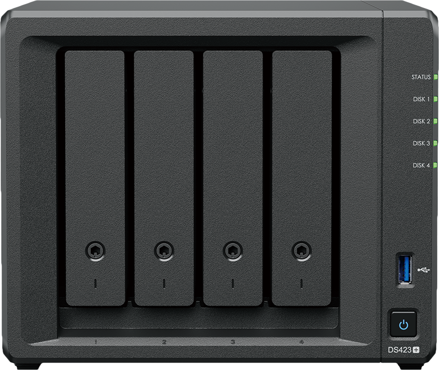 Synology DS423+ Intel Quad-Core 4-Bay NAS, 6GB RAM, 64TB (4 x 16TB) of Synology Enterprise Drives and 1.6TB (2 x 800GB) Synology Cache Fully Assembled and Tested