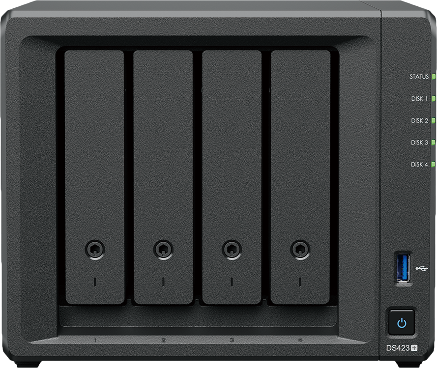 Synology DS423+ Intel Quad-Core 4-Bay NAS, 2GB RAM, 32TB (4 x 8TB) of Synology Enterprise Drives and 800GB (2 x 400GB) Synology Cache Fully Assembled and Tested