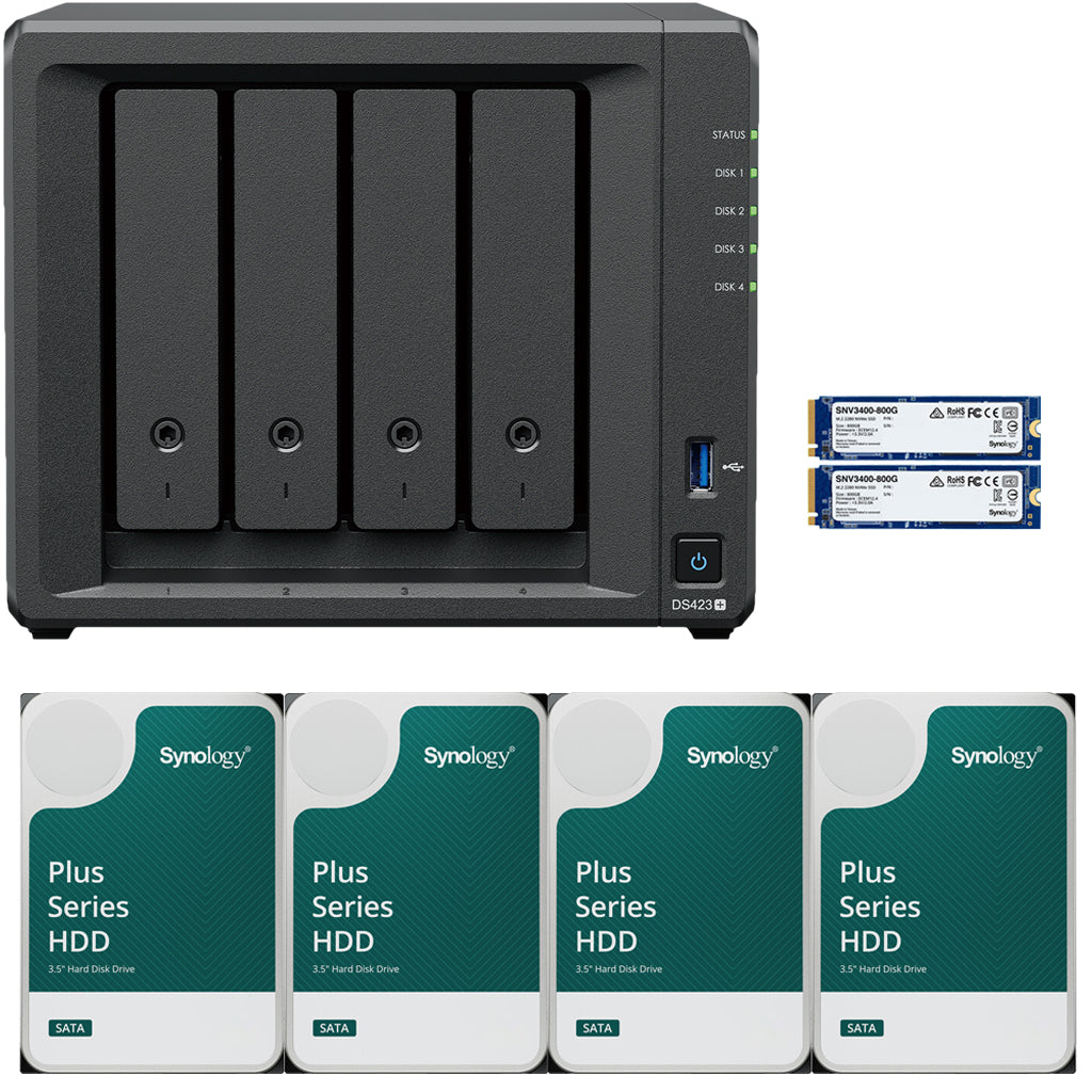 Synology DS1522+ 5-BAY DiskStation with 8GB RAM and 1.6TB (2x800GB) Cache and 30TB (5x6TB) Synology Plus Drives Fully Assembled and Tested