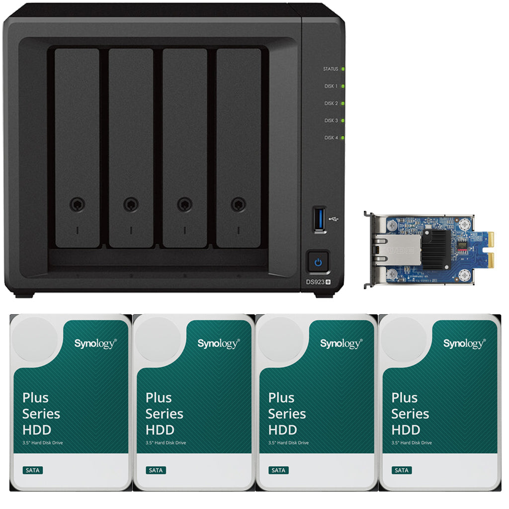 Synology DS1522+ 2.6 to 3.1 GHz Dual-Core 5-Bay NAS, 16GB RAM, 10GbE Adapter, 60TB (5 x 12TB) of Synology Plus Drives Fully Assembled and Tested