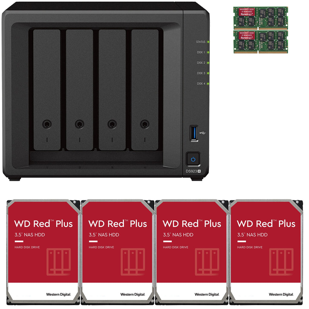 Synology DS923+ 4-BAY DiskStation with 8GB RAM and 8TB (4x2TB) Western Digital Red Plus NAS Drives Fully Assembled and Tested