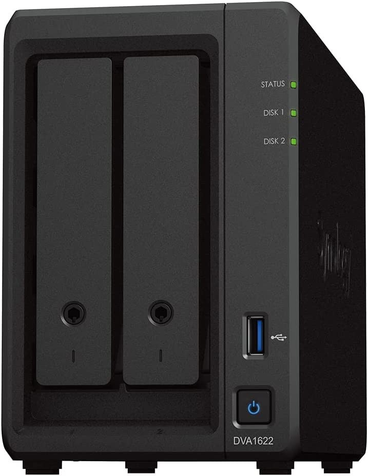 Synology DVA1622 2-BAY 16 Channel Deep Learning NVR with 6GB RAM and 24TB (2x12TB) of Synology Enterprise Drives Fully Assembled and Tested