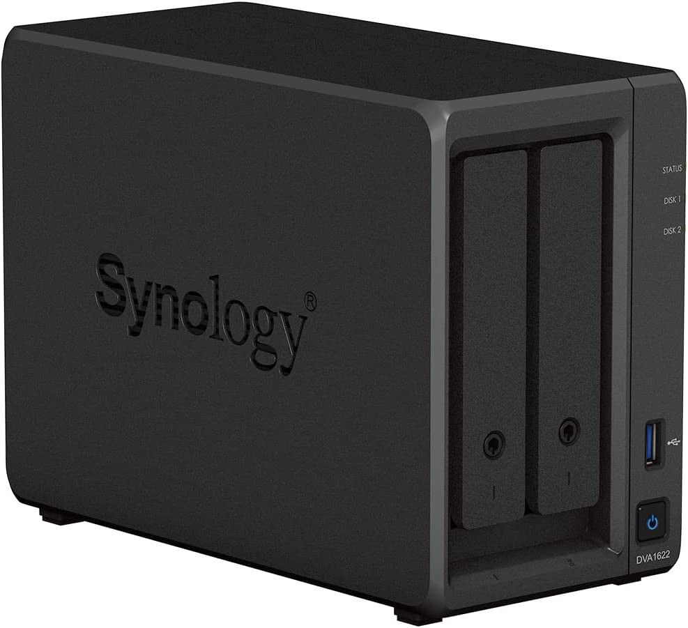 Synology DVA1622 2-BAY 16 Channel Deep Learning NVR with 6GB RAM and 4TB (2x2TB) of Western Digital RED PLUS Drives Fully Assembled and Tested