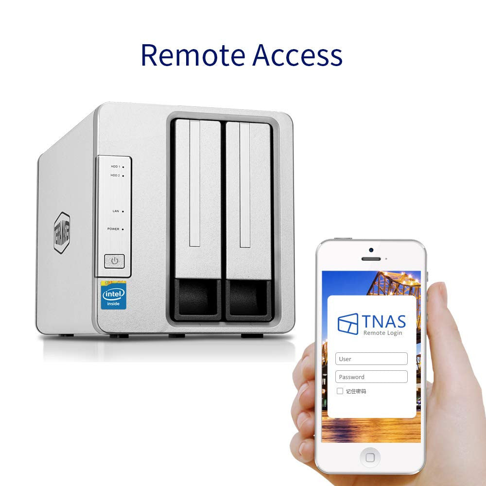 TerraMaster F2-221 NAS 2-Bay Cloud Storage with 2GB RAM and 20TB (2 x 10TB) of Seagate Ironwolf NAS Drives Fully Assembled and Tested