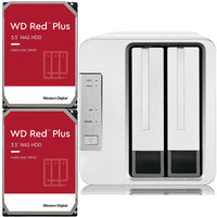 Thumbnail for TerraMaster F2-210 2-Bay Home NAS with 6TB (2 x 3TB) of Western Digital Red Plus Drives Fully Assembled and Tested