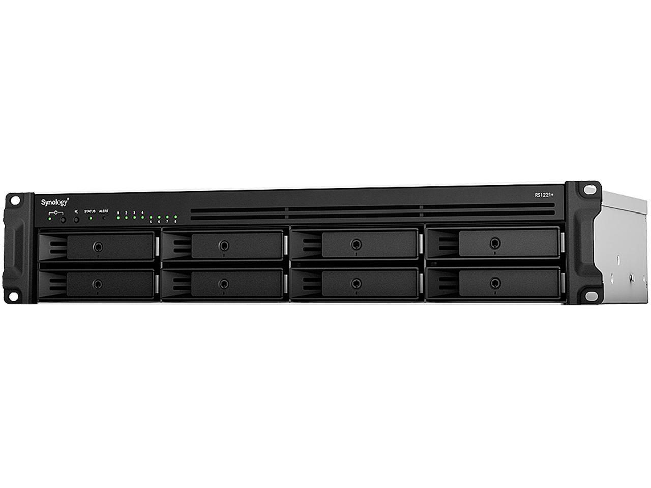 Synology RS1221+ RackStation with 32GB RAM 800GB (2x400GB) Cache, 1-Port 10GbE Adapter and 64TB (8 x 8TB) of Synology Plus NAS Drives Fully Assembled and Tested