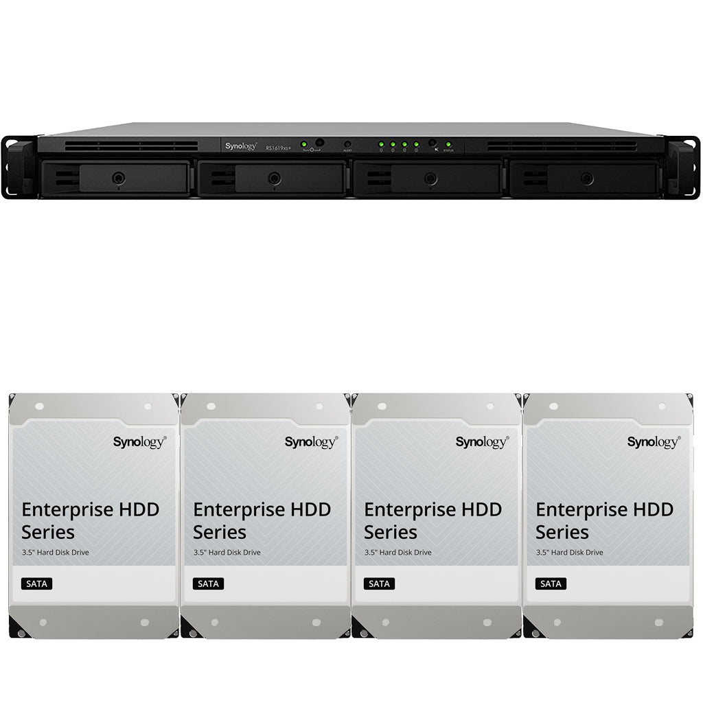 RS1619xs+ 4-BAY RackStation with 8GB RAM and 32TB (4 x 8TB) of HAT5300 Synology Enterprise Drives