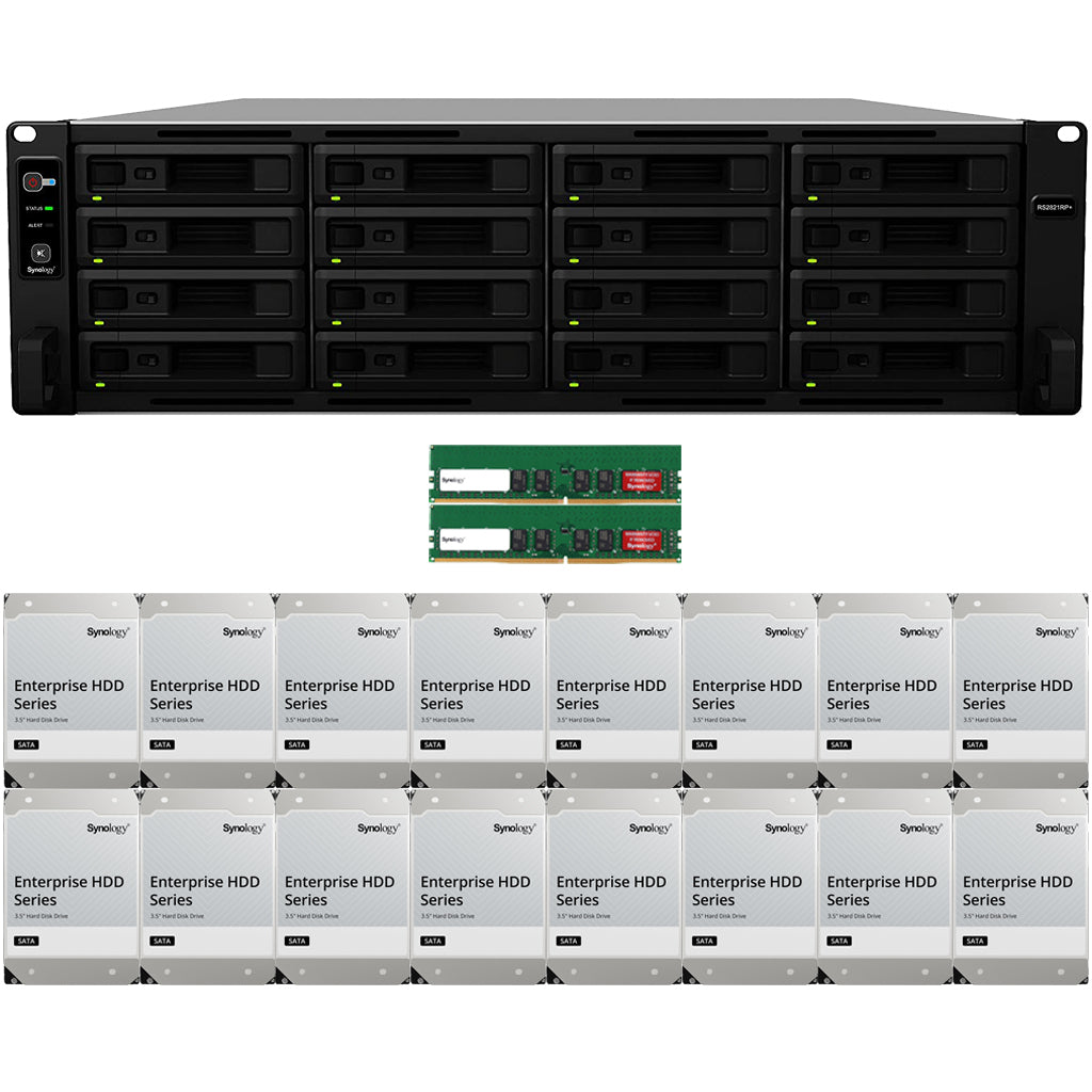 RS2821RP+ 16-BAY RackStation with 16GB RAM and 128TB (16 x 8TB) of Synology Enterprise Drives