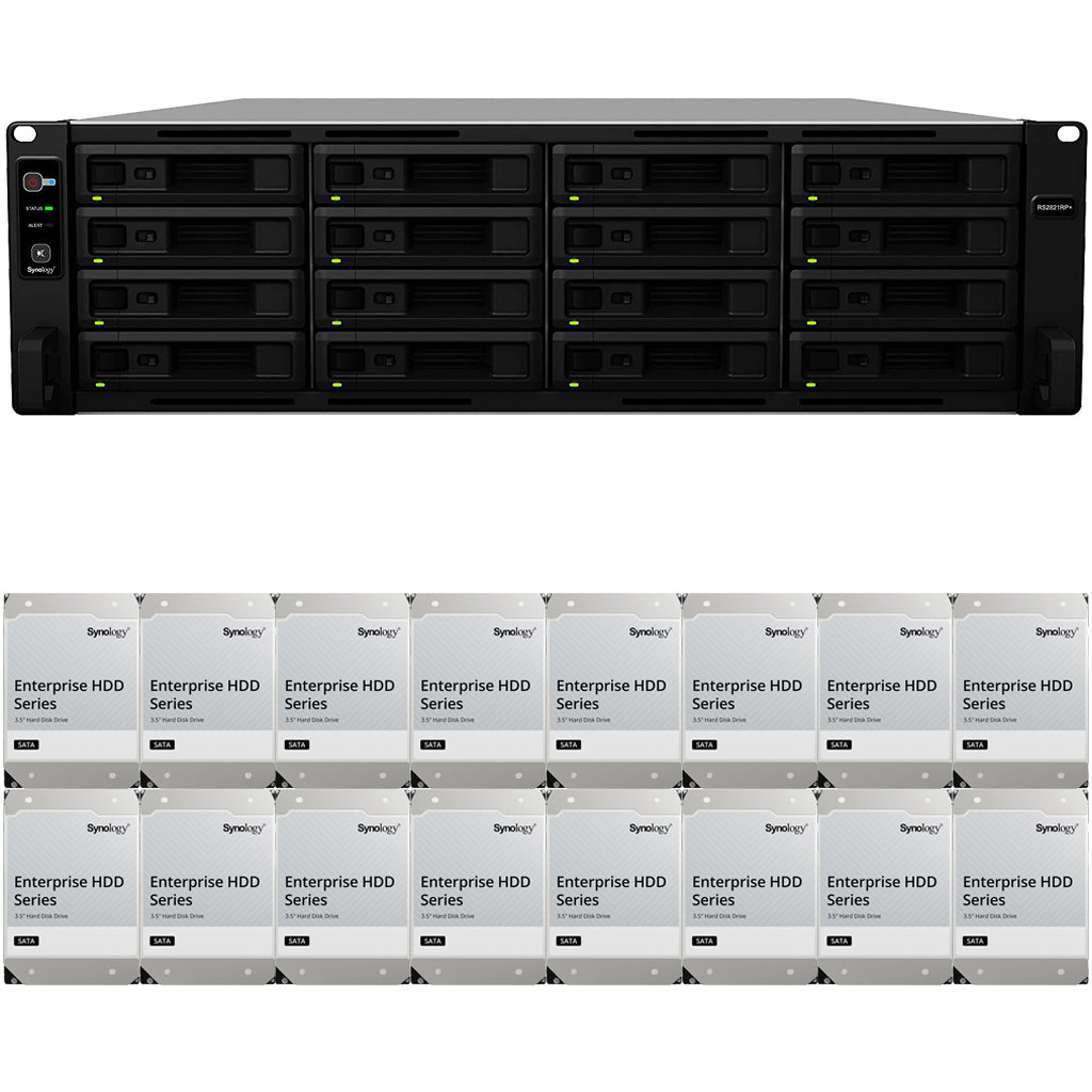 RS2821RP+ 16-BAY RackStation with 4GB RAM and 128TB (16 x 8TB) of Synology Enterprise Drives