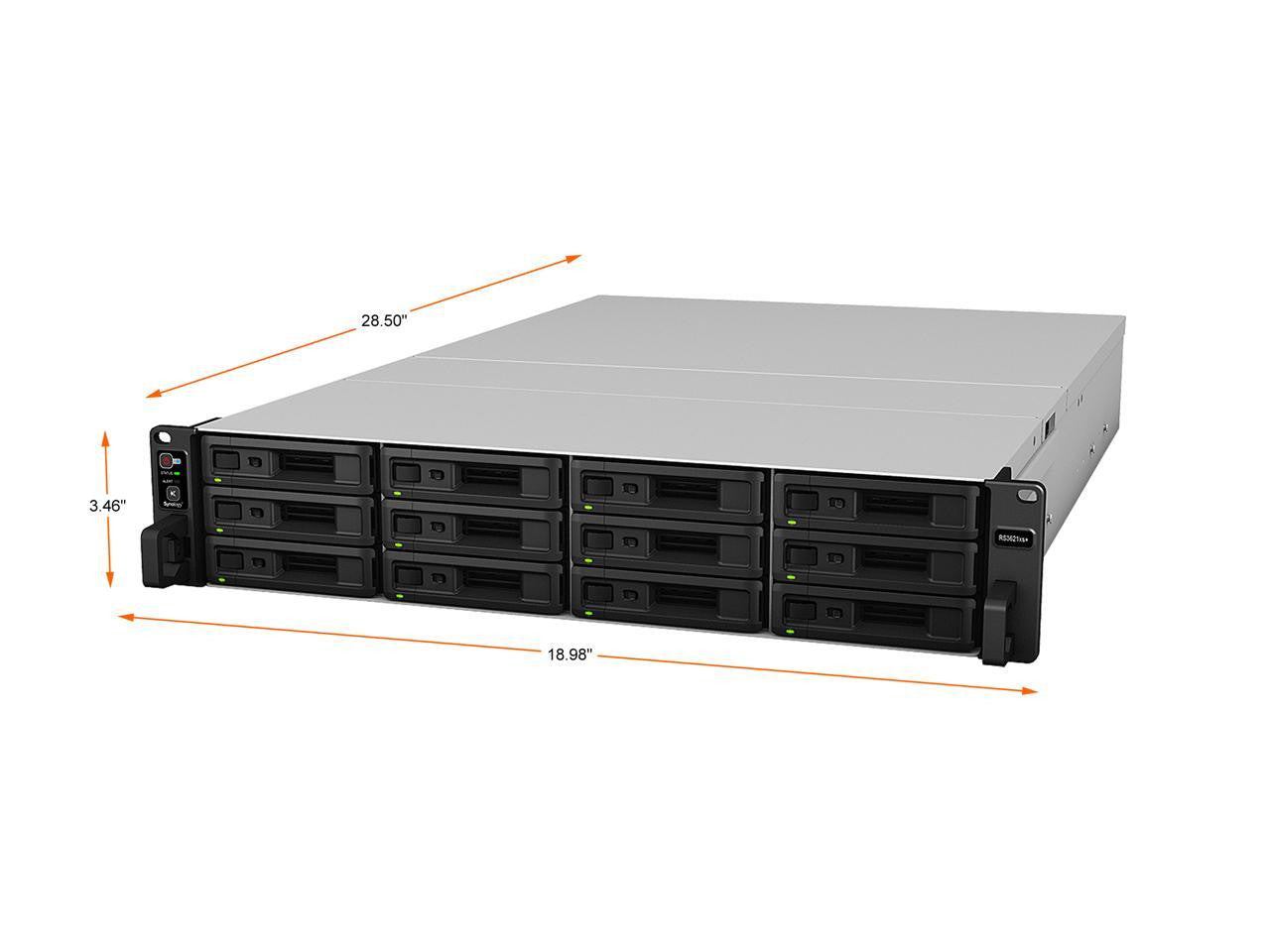 RS3621xs+ 12-BAY RackStation with 8GB RAM and 23.04TB (12 x 1.92TB) of Synology Enterprise Solid State Drives