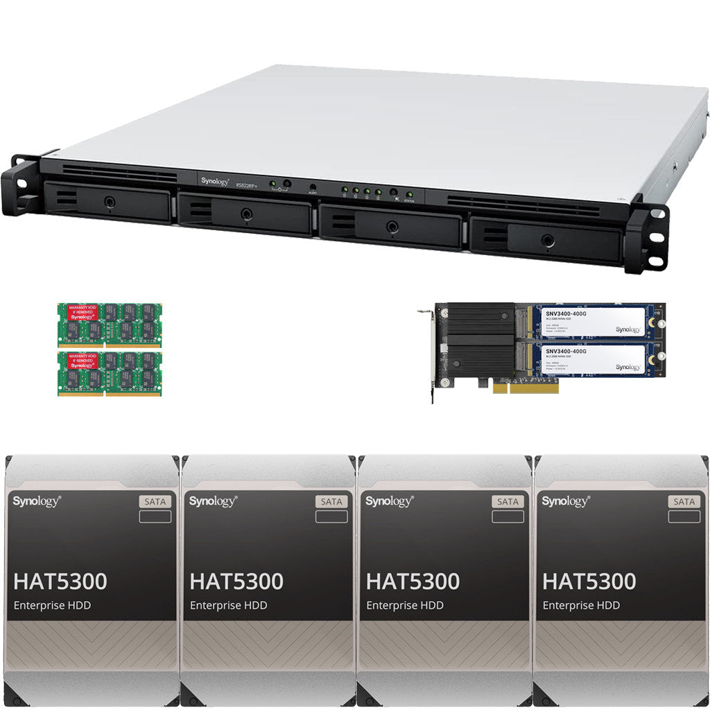 RS822RP+ 4-Bay RackStation with 16GB RAM, 800GB of Cache and 64TB (4 x ...