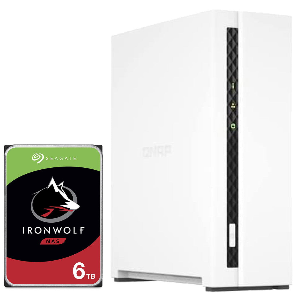 QNAP TS-133 1-Bay Desktop NAS with a 6TB Seagate Ironwolf NAS Drive Fully Assembled and Tested