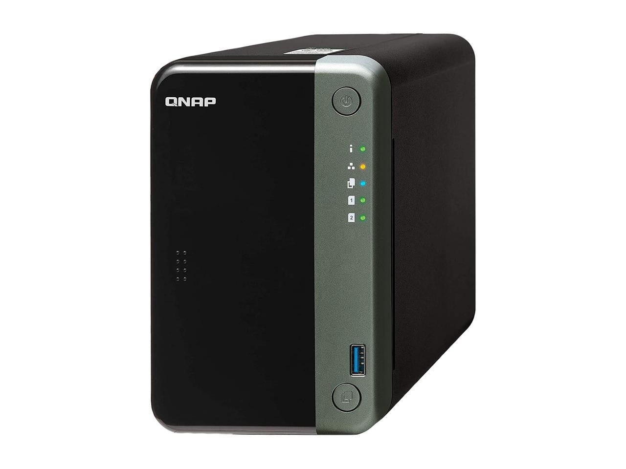 QNAP TS-253D Quad Core 2.7Ghz 2-Bay NAS with 4GB RAM and 4TB (2 x 2TB) of Seagate Ironwolf NAS Drives Fully Assembled and Tested By CustomTechSales