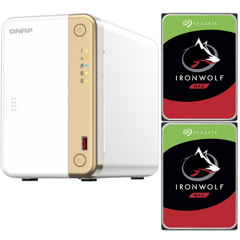 TS-262 2-BAY NAS with 4GB RAM and 4TB (2x2TB) of Seagate Ironwolf NAS Drives Fully Assembled and Tested