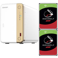Thumbnail for TS-262 2-BAY NAS with 4GB RAM and 4TB (2x2TB) of Seagate Ironwolf NAS Drives Fully Assembled and Tested