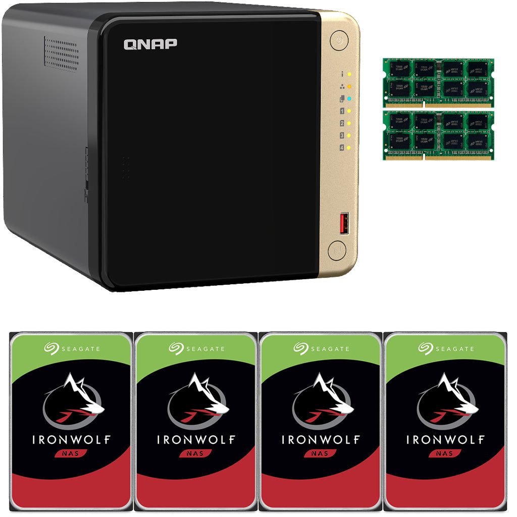 QNAP TS-464 4-Bay NAS with 8GB RAM and 40TB (4 x 10TB) of Seagate Ironwolf NAS Drives Fully Assembled and Tested