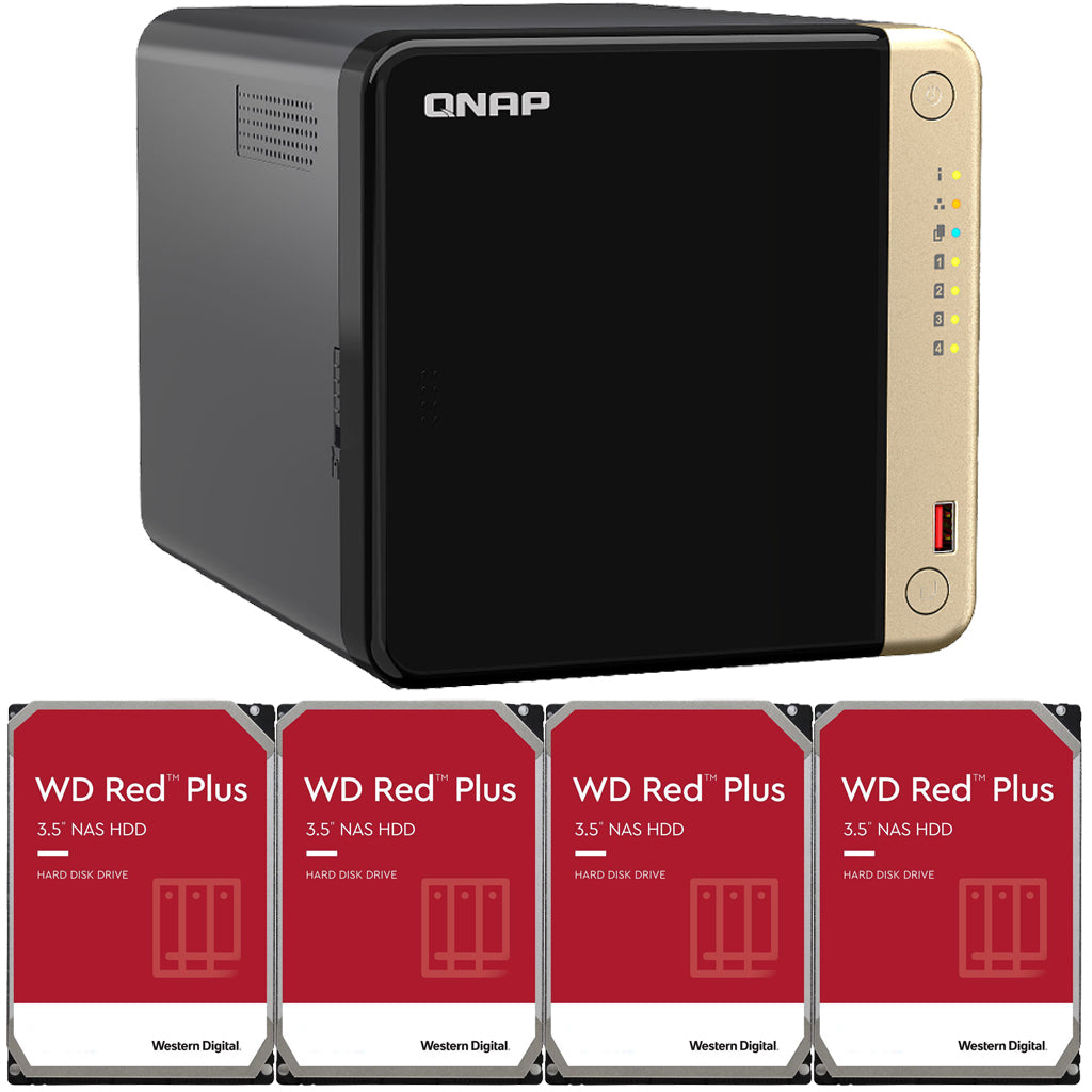 QNAP TS-464 4-Bay NAS with 8TB (4 x 2TB) of Western Digital Red Plus Drives Fully Assembled and Tested