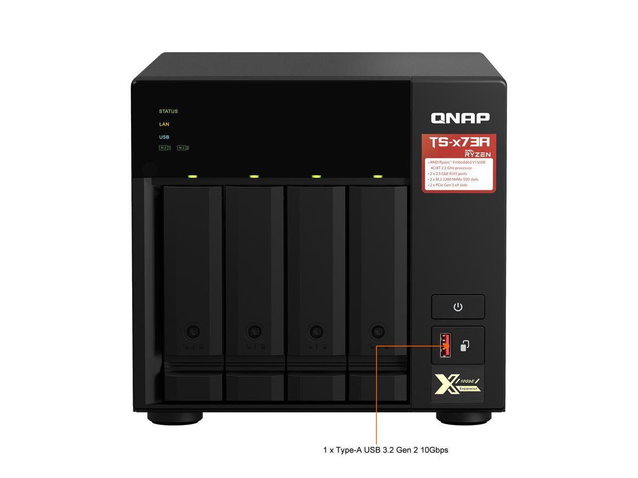 QNAP TS-473A 4-BAY NAS with 8GB DDR4 RAM and 40TB (4x10TB) Western Digital RED PLUS Drives Fully Assembled and Tested