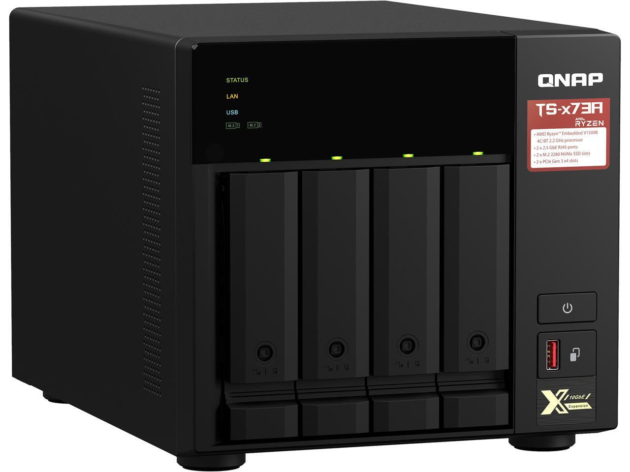 QNAP TS-473A 4-BAY NAS with 8GB DDR4 RAM and 12TB (4x3TB) Western Digital RED PLUS Drives Fully Assembled and Tested